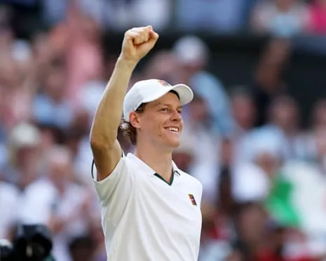 Jannik Sinner celebrates winning his semi final