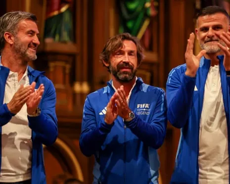 Andrea Pirlo attends an event with the ‘Fifa Legends’ during the World Cup in New York